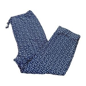 Cottage Core Dainty Floral Navy Micro Flowers Garden Wide Leg Pajama Pants XL